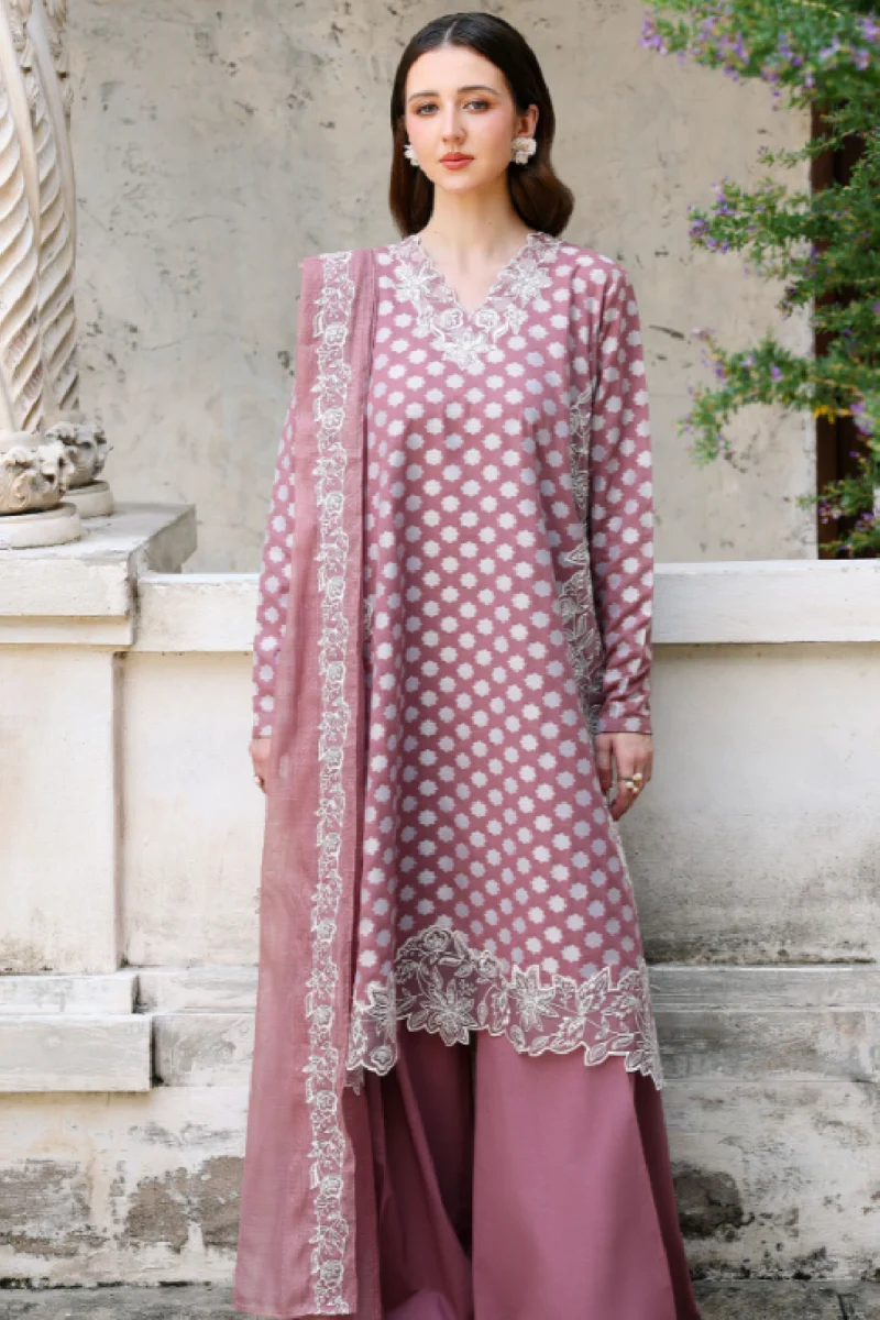 Cross Stitch Eid Lawn -Ash Rose
