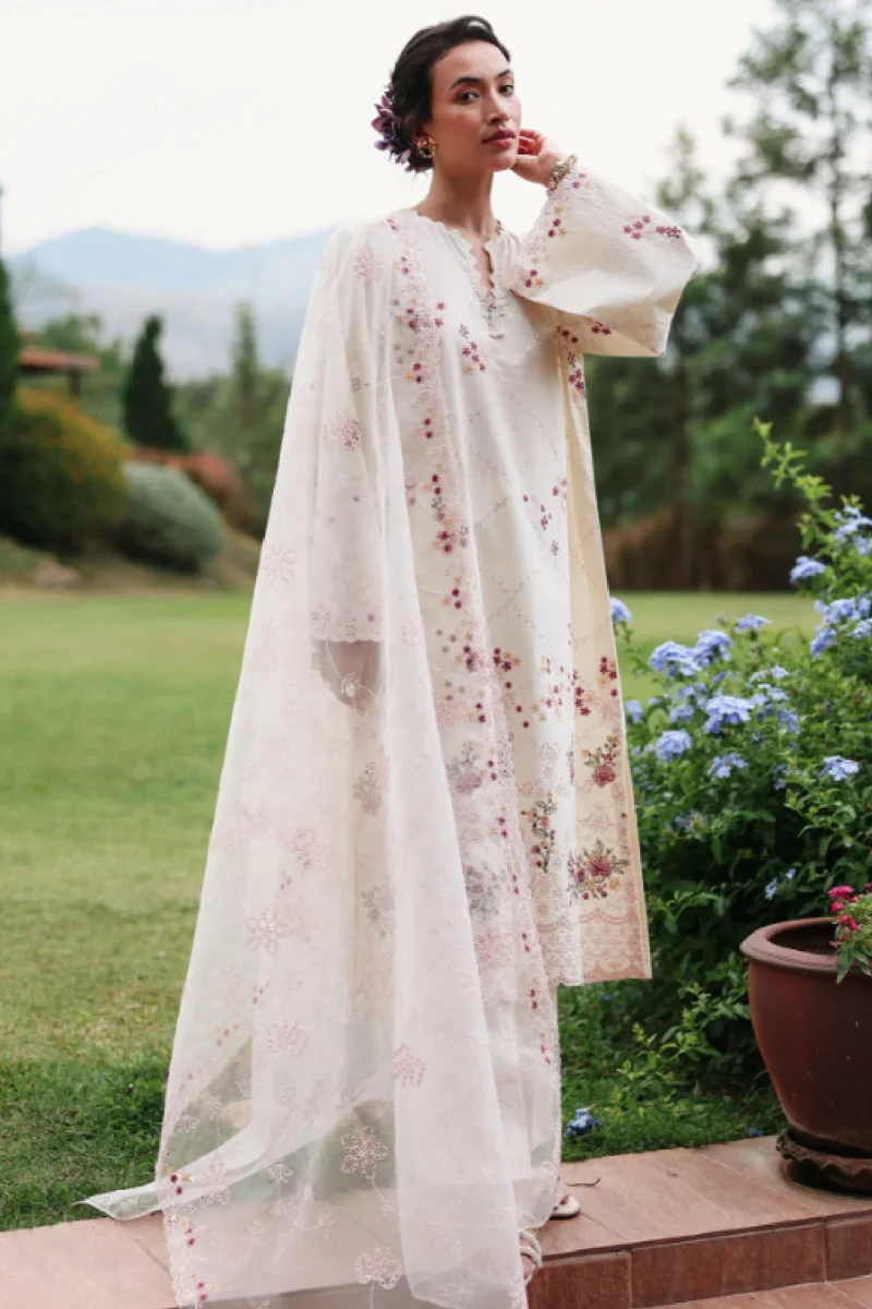 Cross Stitch Eid Lawn -Caramel Cream